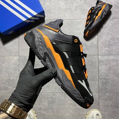 Мужские кроссовки Adidas Niteball Black Orange чёрные с оранжевым (41-45) 3066 фото