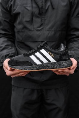 Кроссовки Adidas Iniki чёрные с белым (37-41) 3130 фото