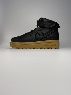 Мужские кроссовки Nike Air Force 1 High Gore-Tex чёрные с коричневым еврозима (40-44) 3057 фото