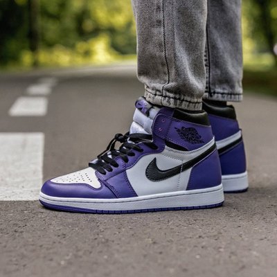Кроссовки Nike Air Jordan 1 Retro Court Purple фиолетовые с белым (36-40) 3009 фото