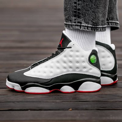 Мужские кроссовки Nike Air Jordan 13 белые с чёрным (41-46) 3119 фото