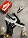 Мужские кроссовки Nike Air Jordan 1 Retro Low темно-серые с чёрно-белым низкие (41-45) 2920 фото 1