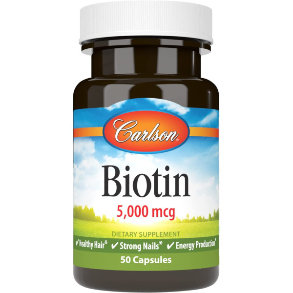 Біотин, Biotin, Carlson, 5 мг, 50 капсул