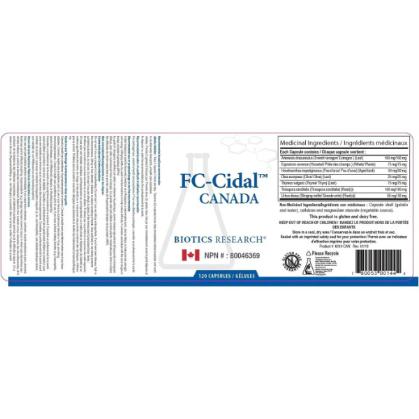 Пробиотики, FC-Cidal, Biotics Research, из трав и специй, 120 капсул