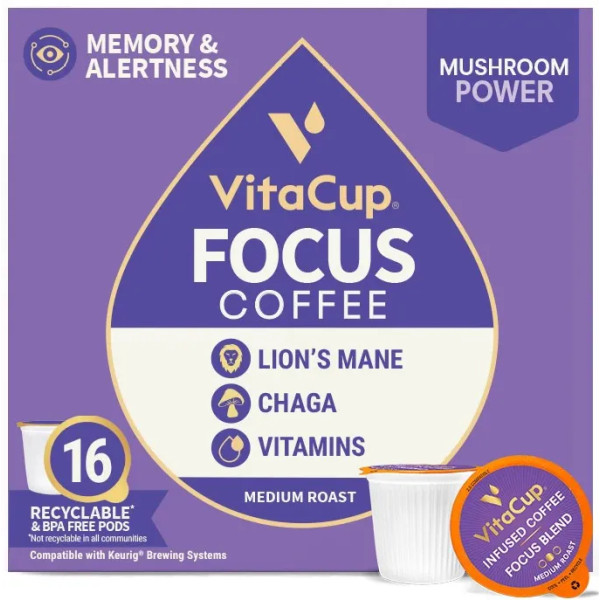 Кава з левовою гривою, чагой і артишоком, Focus Coffee Pods, VitaCup, 16 шт