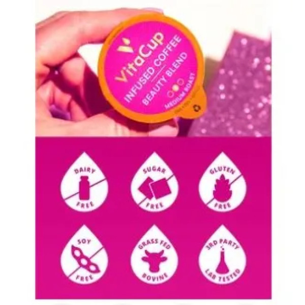 Кава з колагеном і біотин, Beauty Coffee Pods, VitaCup, 128 шт