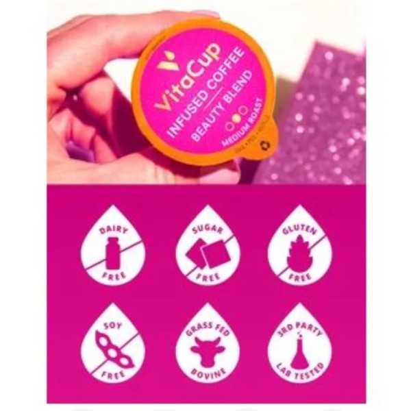 Кава з колагеном і біотин, Beauty Coffee Pods, VitaCup, 128 шт