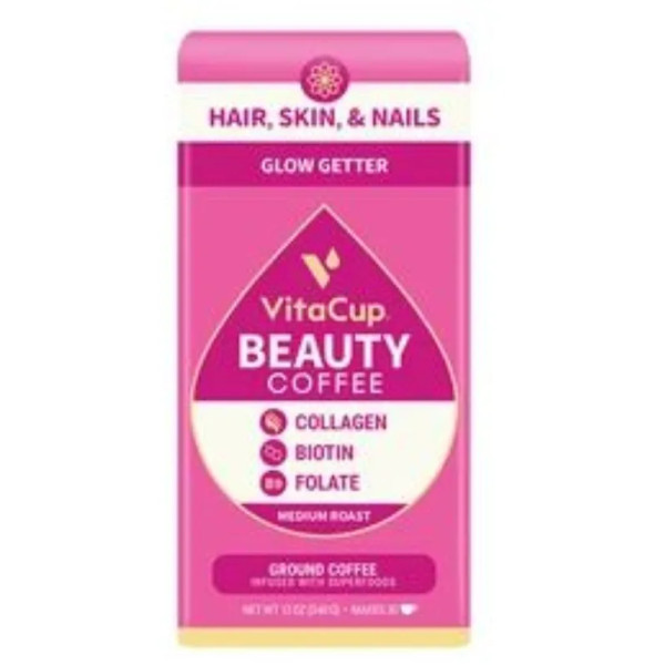Кава з колагеном і біотин, Beauty Ground Coffees, VitaCup, 34 пакетика по 11,5 г