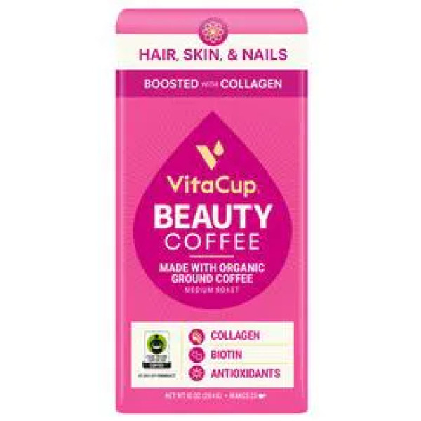 Кава з колагеном і біотин, Beauty Ground Coffees, VitaCup, органік, 288 г