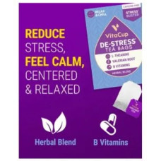 Трав'яний чай з вітамінами та тіаміном, De-Stress Tea Bags VitaCup, 42 шт
