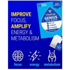 Чай з MCT, куркумою, корицею та вітамінами, VitaCup Genius Tea Bags, 42 шт