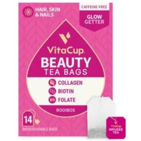 Настояний чай з колагеном, біотин і вітамінами, Beauty Tea Bags, VitaCup, 14 шт
