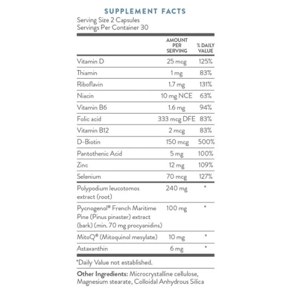 Комплекс для упругости кожи антиоксидант MitoQ, Skin Protection Complex, MitoQ, 60 капсул