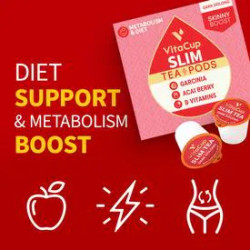 Чайні капсули з гарцинією камбоджійської та асаї, Slim Tea Pods VitaCup, 64 шт