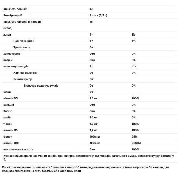 Кава з маслом MCT, куркумою, корицею і вітамінами B & D3, Genius Instant Sticks Bundle, VitaCup, 48 стіків