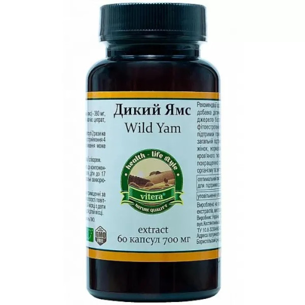 Дикий ямс, Wild Yam, Vitera, 60 капсул