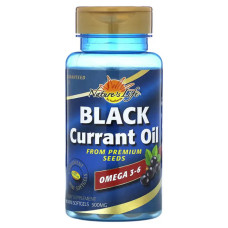 Масло черной смородины, Nature's Life Black Currant Oil, 500 мг, 90 мини-капсул
