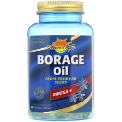Олія огірника 1000 мг, Natures Life Borage Oil, 60 м'яких капсул