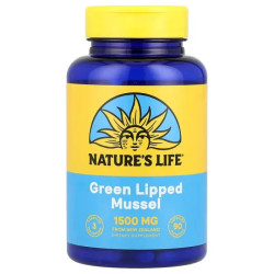 Новозеландські зелені мідії 1500 мг, Nature's Life New Zealand Mussel, 90 вегетаріанських капсул (500 мг на капсулу)
