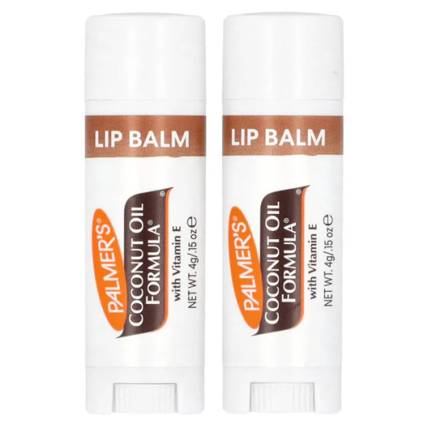 Бальзам для губ, Coconut Hydrate Lip Balm, Palmer's, з кокосовим маслом та вітаміном E, зволожуючий, 2 упаковки по 4 г кожна