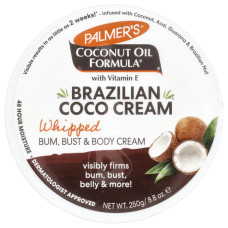 Крем для тіла антицелюлітний з кокосовим маслом та вітаміном E, Palmers Brazilian Coco Cream Whipped Coconut Oil Formula Vitamin E, 250 г