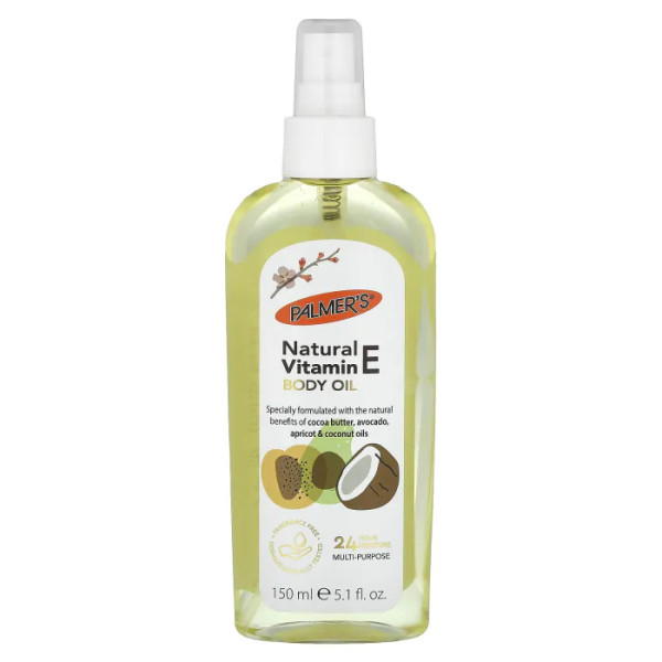 Олія для тіла, Natural Vitamin E Body Oil, Palmer's, без ароматизаторів, натуральна багатоцільова формула з вітаміном Е, 150 мл