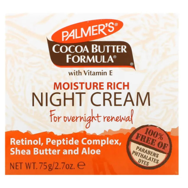 Крем для обличчя з маслом какао та вітаміном Е, Night Cream, Palmer's, зволожуючий, нічний, 75 г