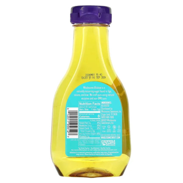 Алюлоза, Allulose, Wholesome Sweeteners, рідкий підсолоджувач з нульовою калорійністю, 326 г