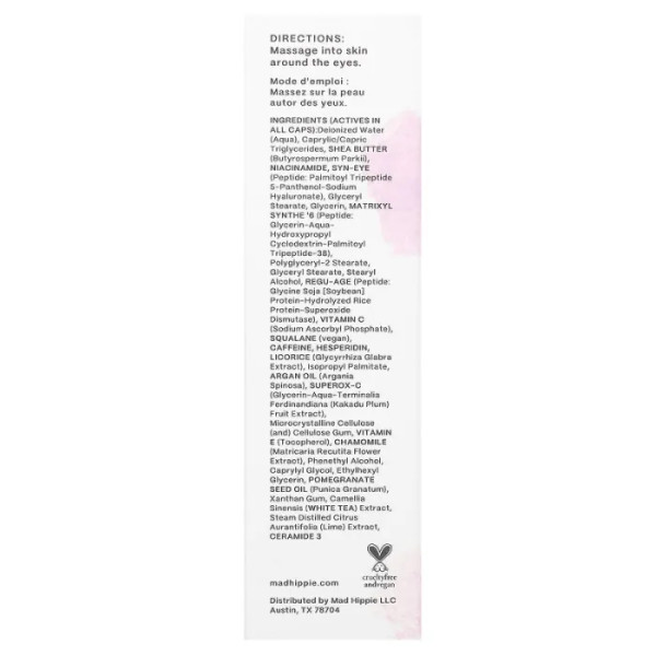 Крем для шкіри навколо очей, Eye Cream, Mad Hippie Skin Care Products, 15 мл