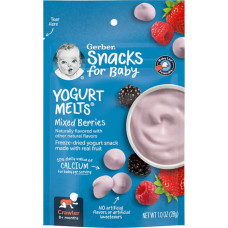 Живий йогурт кулі ягідний мікс, Yogurt Melts Gerber Snacks for Baby, 8+ місяців, 28 г