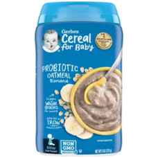 Вівсяні пластівці для малюків, Cereal for Baby Gerber 2nd Foods, з пробіотиками та бананом, 227 г