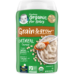 Вівсяна каша цільнозернова органік, Oatmeal Cereal Gerber Grain & Grow, 227 г