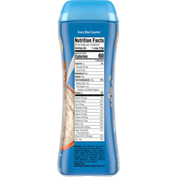 Вівсяна каша із цільного зерна, Oatmeal Cereal, Gerber, Grain & Grow, органік, для немовлят, 454 г