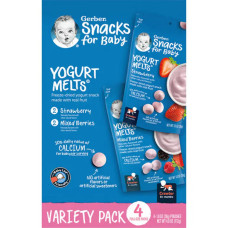 Йогуртові снеки, Gerber Snacks for Baby Yogurt Melts, полуниця та ягідний мікс 4 упаковки по 28 г