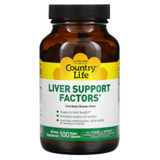 Підтримка печінки 100 капсул, Country Life Liver Support Factors, для здоров'я печінки