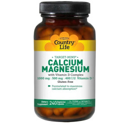 Кальций Магний Витамин D, Country Life Calcium-Magnesium with Vitamin D, 240 капсул