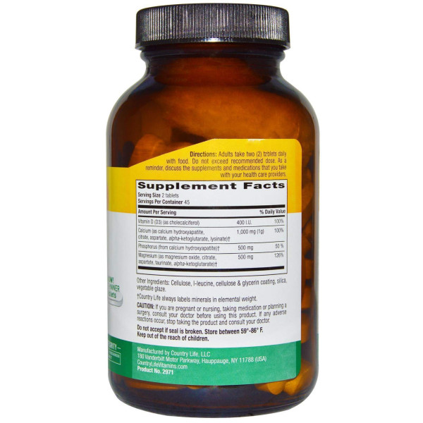 Кальцій магній вітамін D3, Calcium Magnesium, Target-Mins, Country Life, 90 таблеток