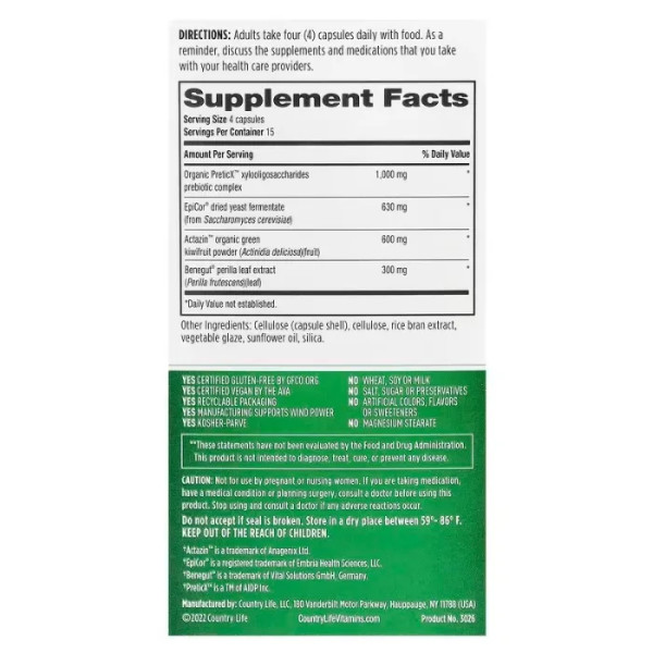 Травна формула, Digestive Balance, Country Life, 60 веганських капсул