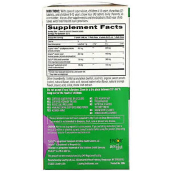 Травний баланс для дітей, кисло-солодкий смак, Gut Connection Kids, Digestive Balance, Country Life, 60 жувальних таблеток