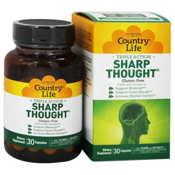 Вітаміни для пам'яті, SharpThought, Country Life, 30 капсул