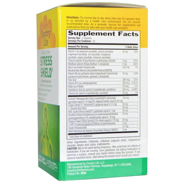 5-НТР стресс щит, Stress Shield, Country Life, 60 капсул