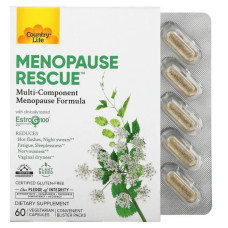 Підтримка при менопаузі, Country Life Menopause Rescue, 60 вегетаріанських капсул