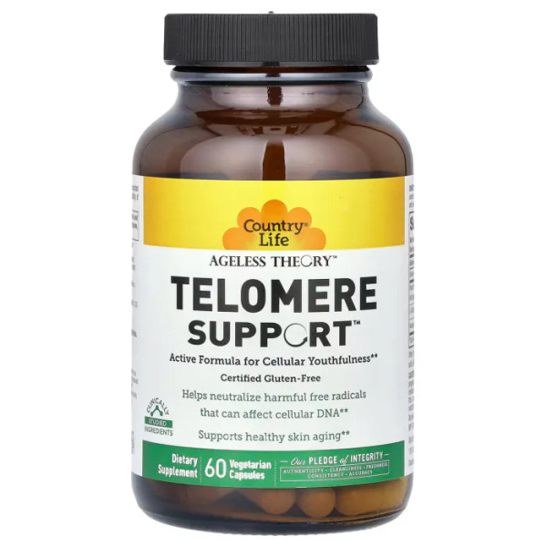 Підтримка теломір, Telomere Support, Country Life, Ageless Theory, 60 вегетаріанських капсул