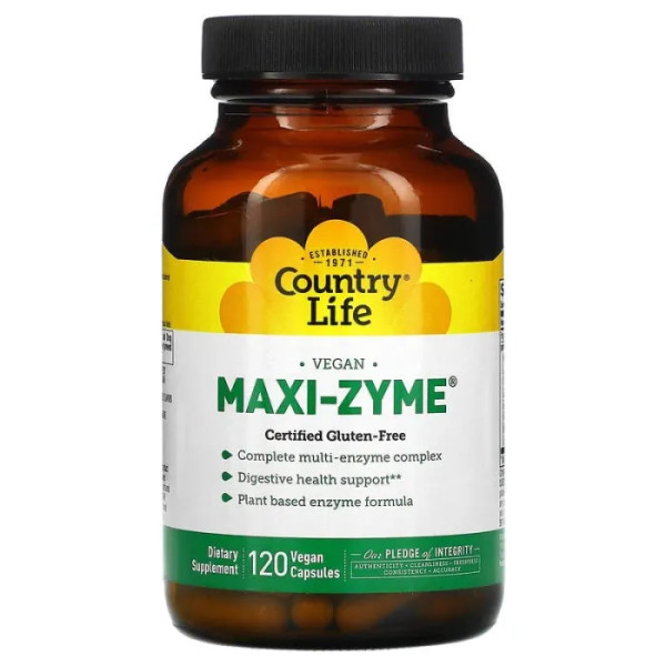 Ферменти (Maxi-Zyme Caps), Country Life, 120 капсул