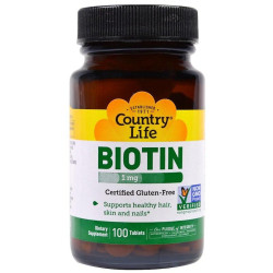 Биотин 1000 мкг, Country Life Biotin, 100 таб.