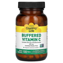 Вітамін C буферизований 500 мг, Country Life Buffered Vitamin C, 100 таблеток