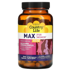 Мультивітаміни для жінок без заліза, Country Life Multivitamin & Mineral, 120 капсул