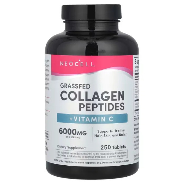 Колагенові пептиди + витамин C, Collagen + C, Neocell, 250 таблеток