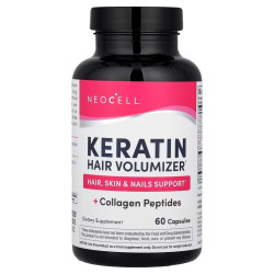 Коллаген і кератин, Neocell Keratin Hair Volumizer, 60 капсул