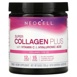 Колаген для шкіри (комплекс), Neocell Collagen, з вітаміном C та гіалуроновою кислотою, 195 г.